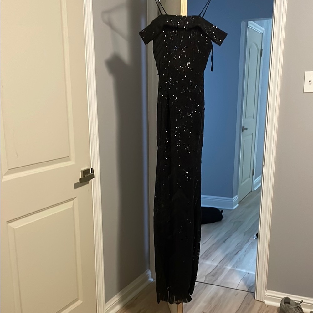 Elegant Black Sequin Gown